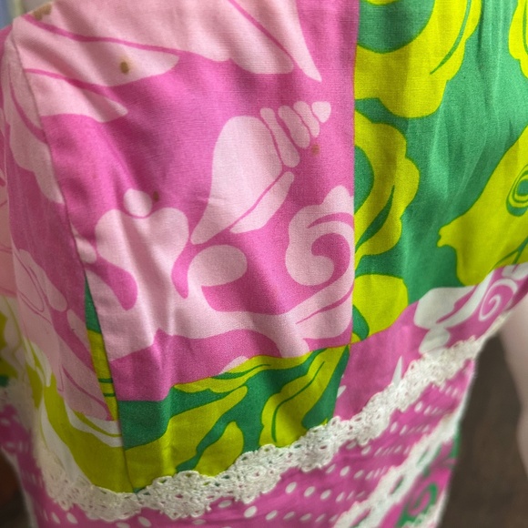 Lilly Pulitzer white label vintage Paradise Patch Patchwork Print Dress - size 8 - Picture 6 of 7